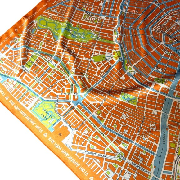 Collectible Amsterdam Street Map Souvenir Square Scarf - Picture 3 of 12